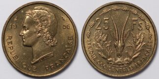 French West Africa 1956 25 Francs