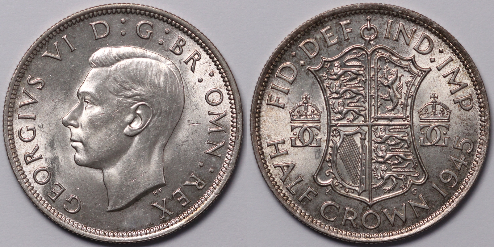 Great Britain 1945 Silver Halfcrown George VI First Coinage S-4080 ...