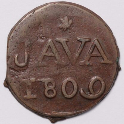 Netherlands East Indies Java 1809 1 Cent Louis Napoleon KM# 223 Copper Coin - Image 2