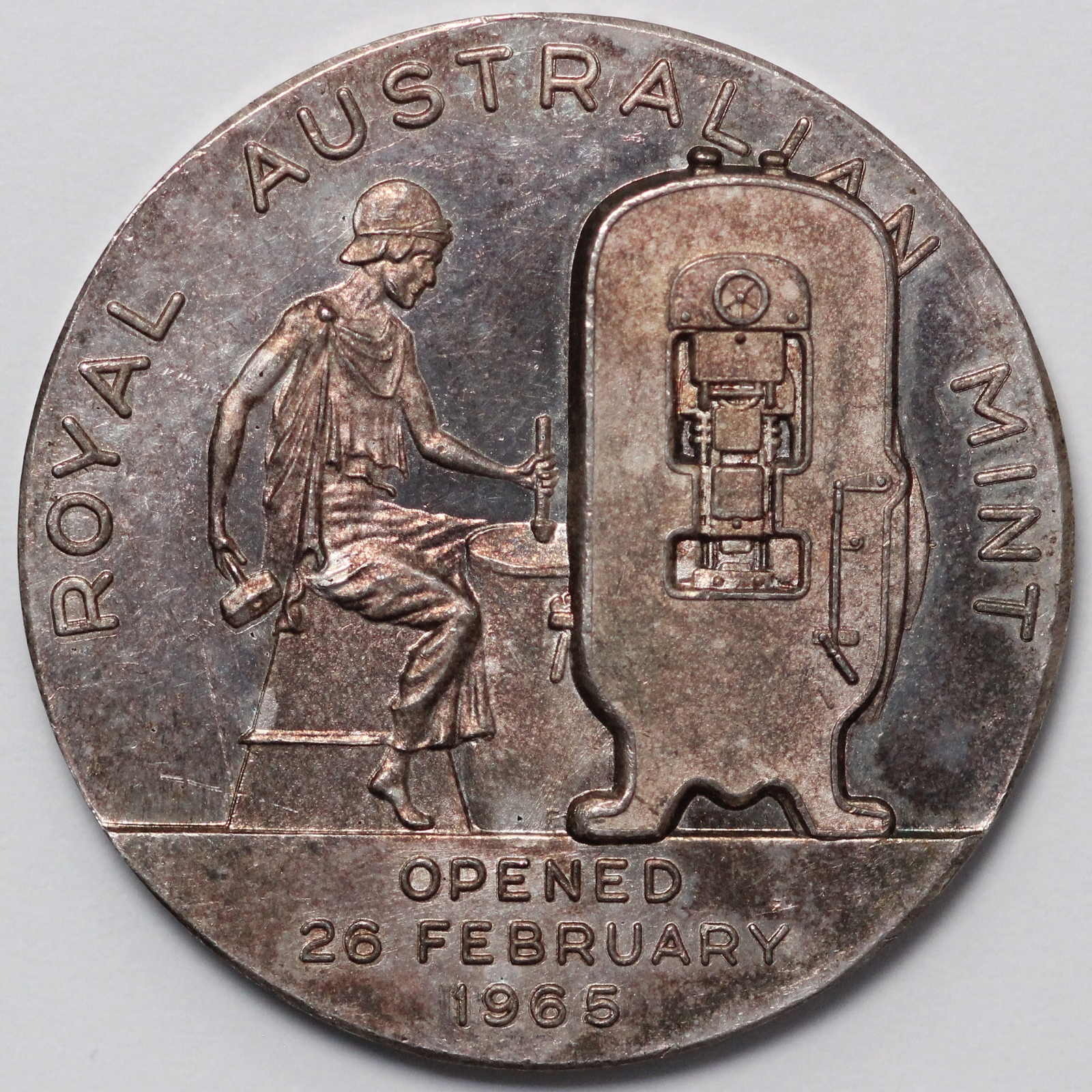 1966 Royal Australian Mint ANS Conversion to Decimal Sterling Silver Medal - Image 2