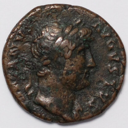 Ancient Roman Imperial Coin Hadrian AD 125-127 Æ As Ship Rome Mint -  Scarce - Image 2