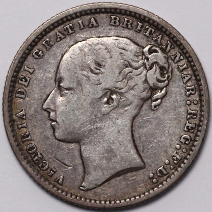 Great Britain 1873 Shilling Victoria Die Number Above Date S-3906A Silver Coin - Image 2