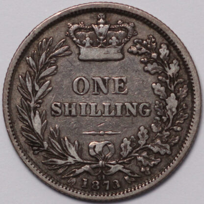 Great Britain 1873 Shilling Victoria Die Number Above Date S-3906A Silver Coin - Image 3