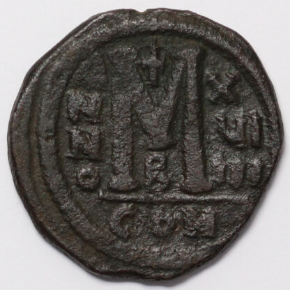 Ancient Byzantine Coin Justinian I Æ Follis RY 19 (AD 545/6) Constantinople Mint - Image 3