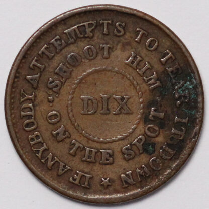 United States (1861-65) Flag of Our Union Dix Patriotic Civil War Token - Image 3