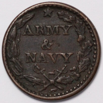 United States 1863 Liberty Head Army and Navy Patriotic Civil War Token - Image 3