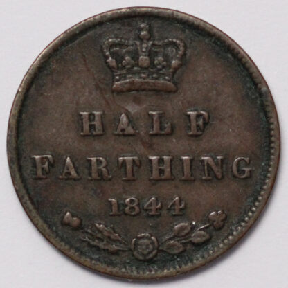 Great Britain 1844 Half-Farthing Victoria S-3951 Bronze Coin - Image 3