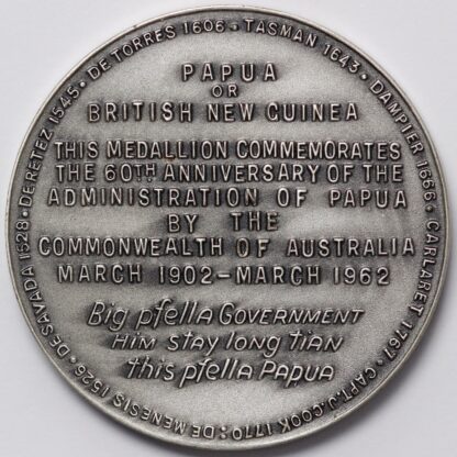 Australia 1962 Numismatic Association of Victoria Papua New Guinea Silver Medal - Image 3