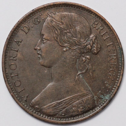 Great Britain 1862 Obverse 6, Reverse G One Penny Victoria S-3954 Bronze Coin - Image 2