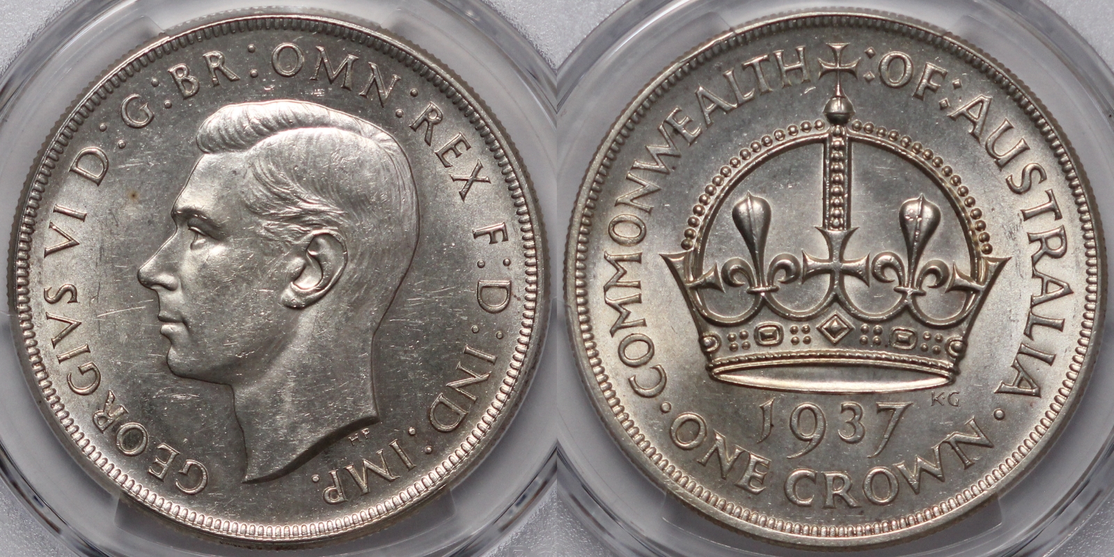 PCGS Graded MS62 Australia 1937 Crown George VI Uncirculated Silver ...