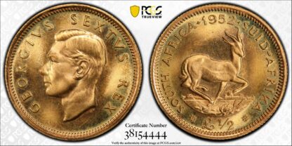 PCGS Graded PR66 South Africa 1952 Half Pound £1/2 George VI Proof Gold Coin - Image 3