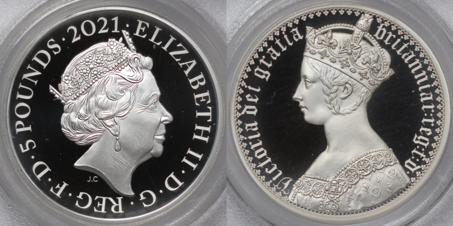 PCGS PR69DCAM Great Britain 2021 £5 Gothic Crown Portrait 2oz Silver ...