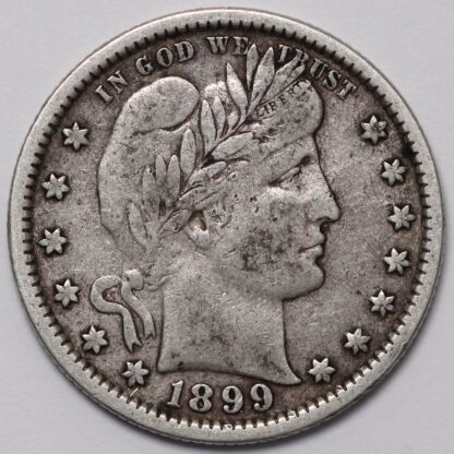 United States USA 1899 Barber Quarter Dollar 25C Philadelphia Mint Silver Coin - Image 2