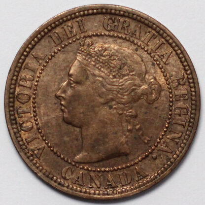 Canada 1882-H 1 Cent Victoria KM# 7 Heaton Mint World Bronze Coin - Image 2