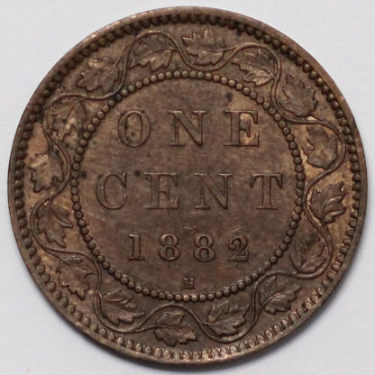 Canada 1882-H 1 Cent Victoria KM# 7 Heaton Mint World Bronze Coin - Image 3