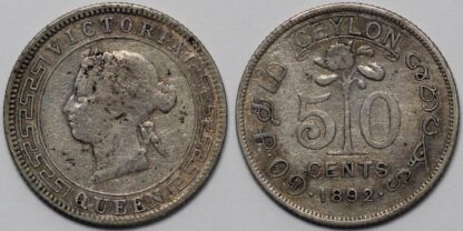 Ceylon 1892 50 Cents