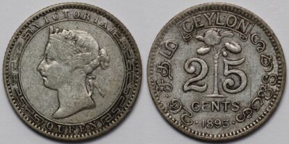 Ceylon 1893 25 Cents