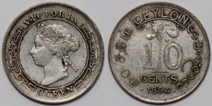 Ceylon 1894 10 Cents