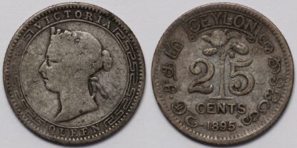 Ceylon 1895 25 Cents