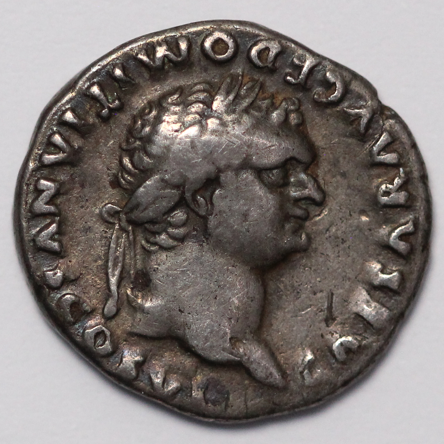 Ancient Roman Imperial Silver Coin Domitian (Caesar) Denarius AD 79 Clasped Hands - Image 2