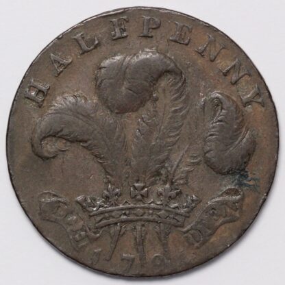 Sussex 1794 Copper Halfpenny Token George Prince of Wales Edge Brighton Camp - Image 3