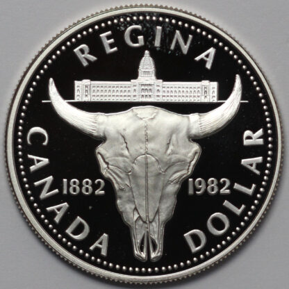 Canada 1982 Proof Silver Dollar KM# 133 Regina Centennial World Coin - Image 3