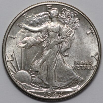 United States USA 1942 Walking Liberty Half Dollar 25C Philadelphia Silver Coin - Image 2