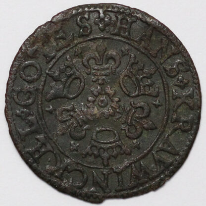 German States Nuremberg Brass Jetton Hans Krauwinckel (1562-1586) Rose & Orb - Image 3