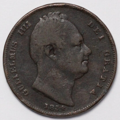 Great Britain 1834 Farthing William IV S-3848 World Copper Coin - Image 2