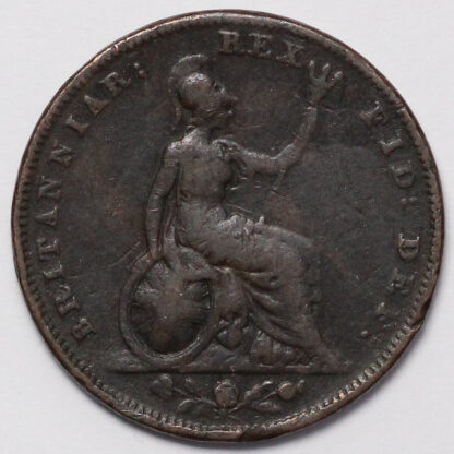 Great Britain 1834 Farthing William IV S-3848 World Copper Coin - Image 3