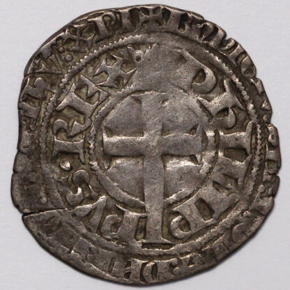 France nd(1348-1350) 1 Gros Philip VI Latin Cross Medieval Silver Coin - Scarce - Image 2