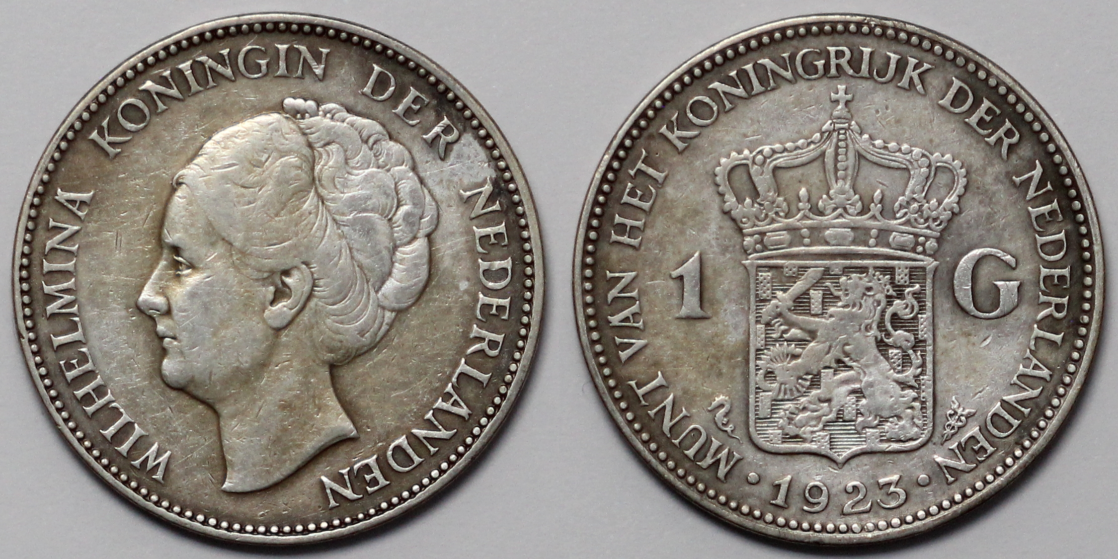 Netherlands 1923 1 Gulden KM#161.1 Wilhelmina I Seahorse Privy World