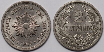 Uruguay 1909-A 2 Centesimos