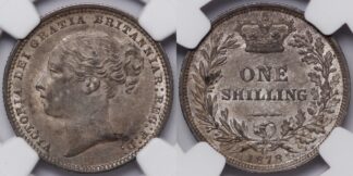 1878 Shilling NGC AU58