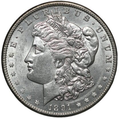 United States USA 1891 Morgan Dollar $1 Philadelphia Mint World Silver Coin - Image 2