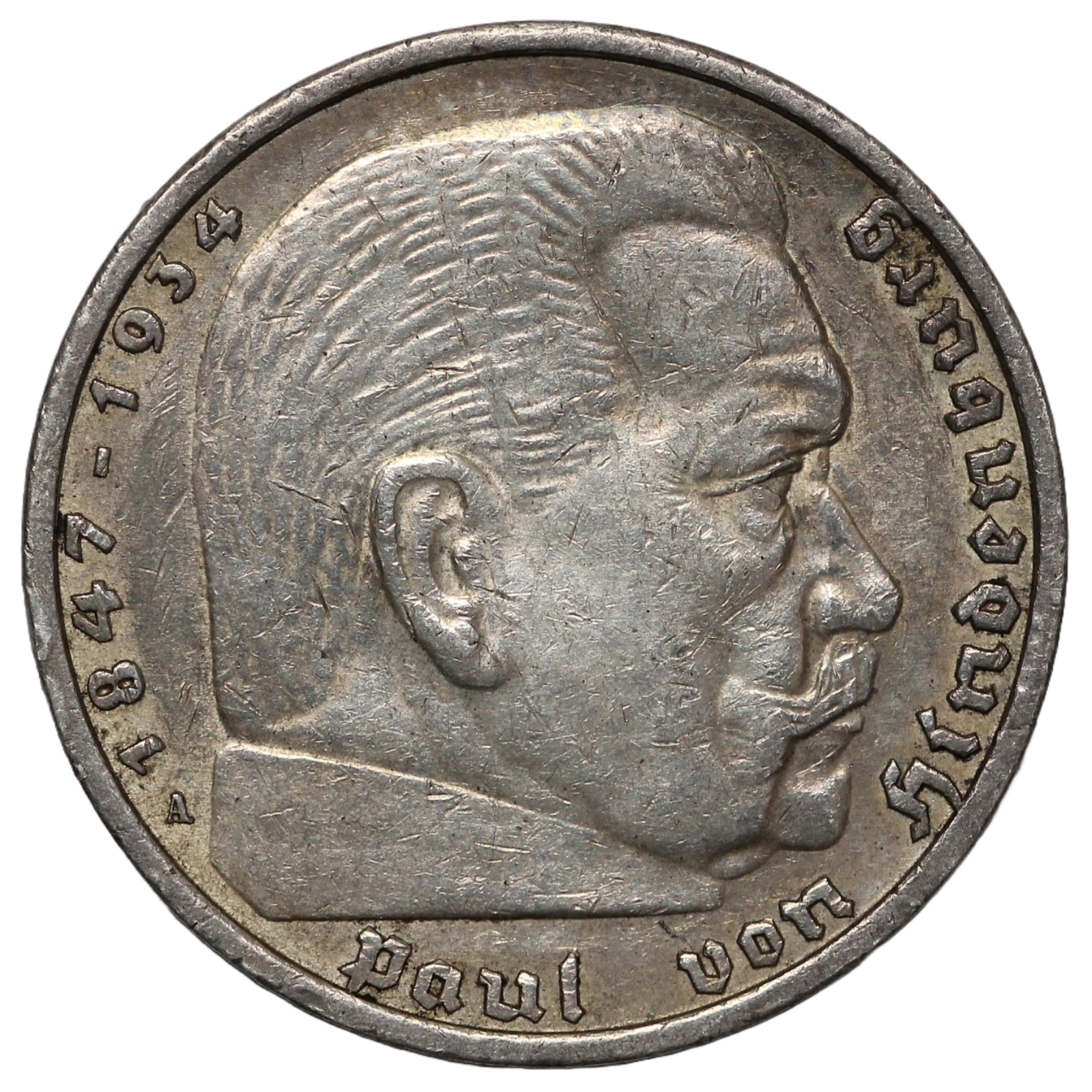 Germany - Third Reich 1936-A 5 Reichsmark Paul Von Hindenburg KM#86 ...