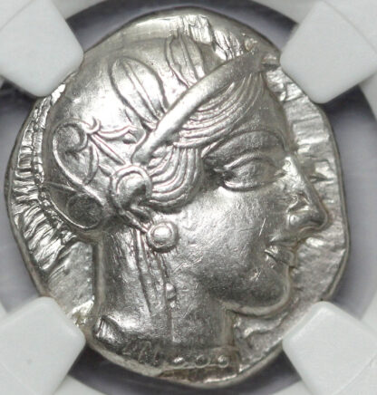 Ancient Greek Silver Coin Attica Athens AR Tetradrachm 440-404 BC NGC Choice AU - Image 2