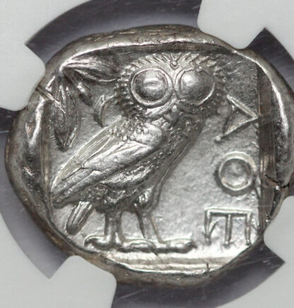 Ancient Greek Silver Coin Attica Athens AR Tetradrachm 440-404 BC NGC Choice AU - Image 3