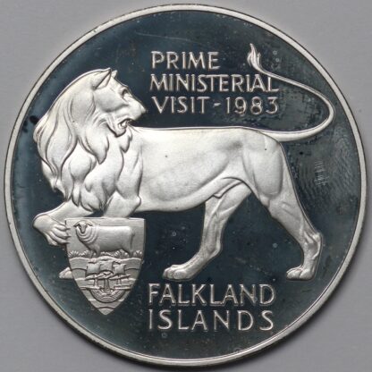 Falkland Islands 1983 Prime Ministerial Visit Silver Proof Medallion - Image 3