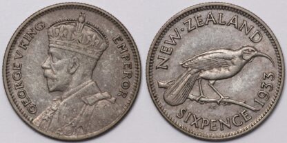 New Zealand 1933 Sixpence