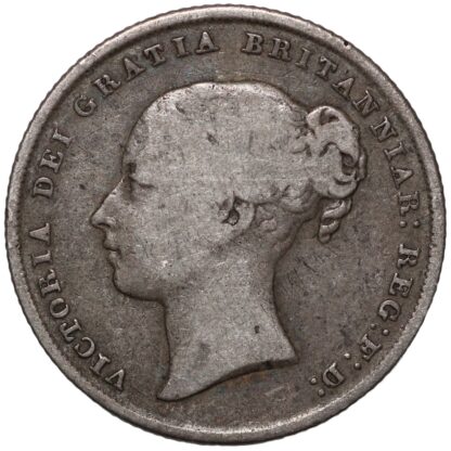 Great Britain 1844 Shilling Victoria Young Head No Die Number S-3904 Silver Coin - Image 2