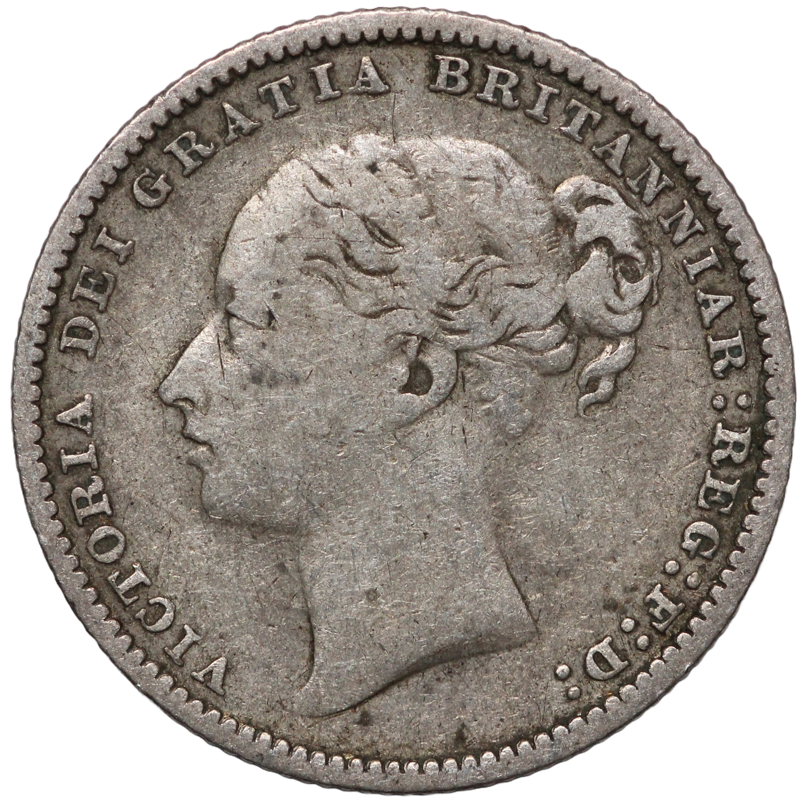 Great Britain 1881 Shilling Victoria Young Head No Die Number S-3907 ...