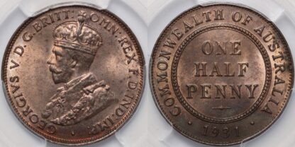 MS64RB Australia 1931 Halfpenny