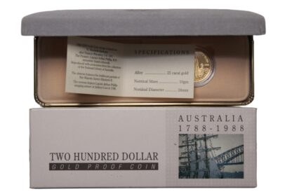 Australia 1988 $200 Gold Proof Coin Bicentenary First Fleet Arrival RAM - Image 3