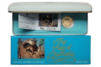 Australia 1989 $200 Gold Proof Coin Pride of Australia Frilled Neck Lizard RAM - Image 3