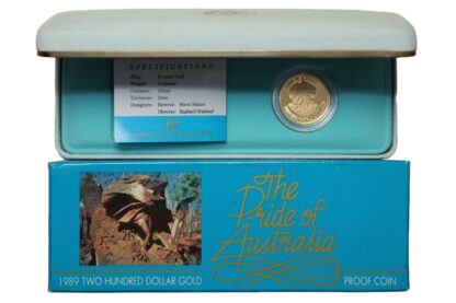 Australia 1989 $200 Gold Proof Coin Pride of Australia Frilled Neck Lizard RAM - Image 4