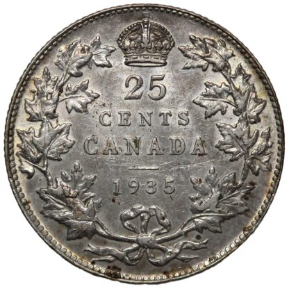 Canada 1935 25 Cents George V KM# 24a World Silver Coin - Image 3