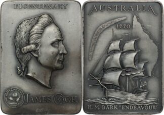 Cook Bicentenary Oxidised Silvered Bronze Medal