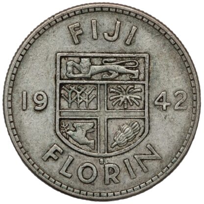 Fiji 1942-S Florin KM# 13a George VI San Francisco Mint World Silver Coin - Image 3