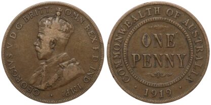 1919 Penny Dot under Lower Scroll